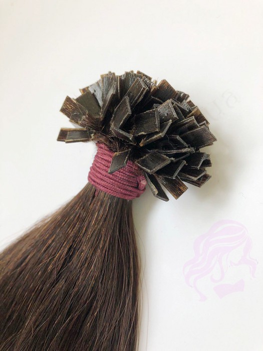 Волосся для гарячого нарощування на капсулах, 45 см, пряме, 100 пасм, коричневе (04)