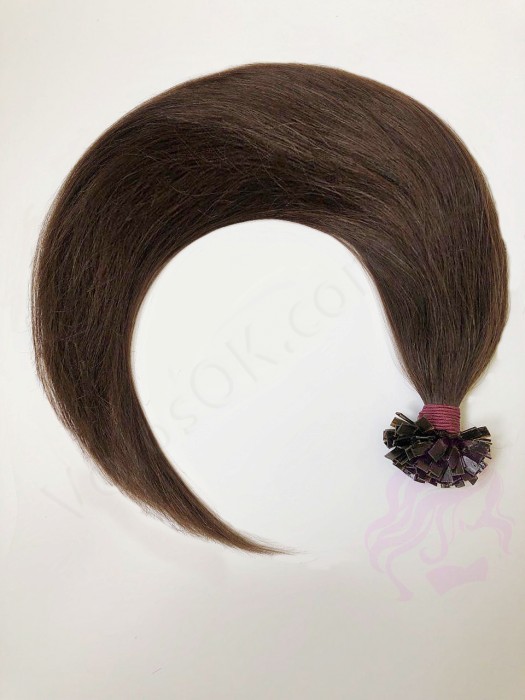 Волосся для гарячого нарощування на капсулах, 45 см, пряме, 100 пасм, коричневе (04)
