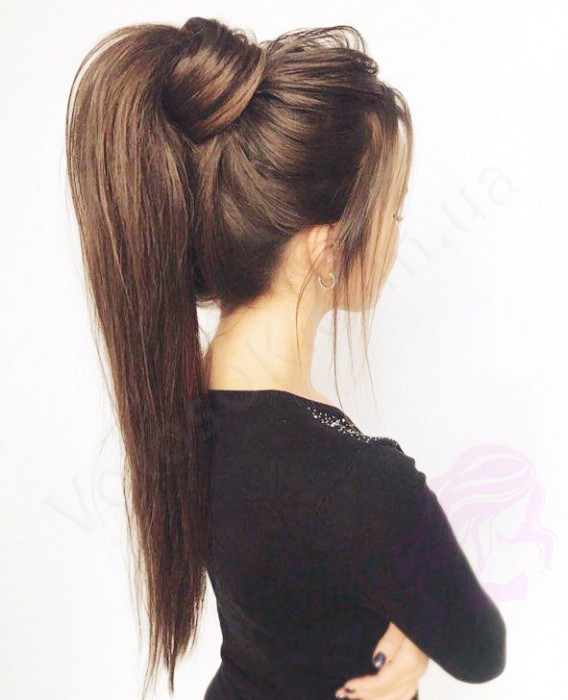 Шиньйон з натурального волосся, 50 см, 100г, коричневий (№04) Шиньйон з натурального волосся, 50 см, 100г, коричневий (№04)