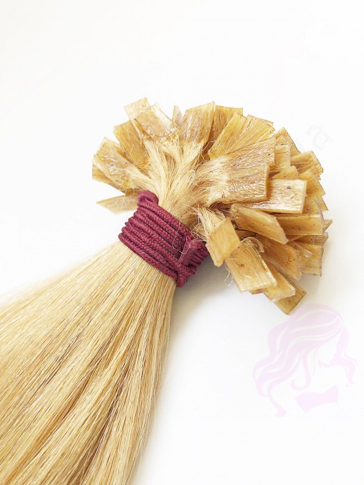 Волосы для горячего наращивания на капсулах, 45 см, прямые, 100 прядей, золотистый блонд (24)
