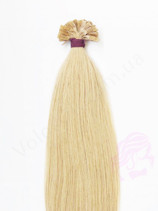Волосся для гарячого нарощування на капсулах, 45 см, пряме, 100 пасм, світлий блонд (613)