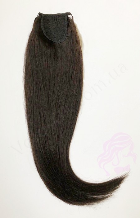 Накладний хвіст з натурального волосся, 50 см, 100г, чорно-коричневий (№1B) Накладний хвіст з натурального волосся, 50 см, 100г, чорно-коричневий (№1B)