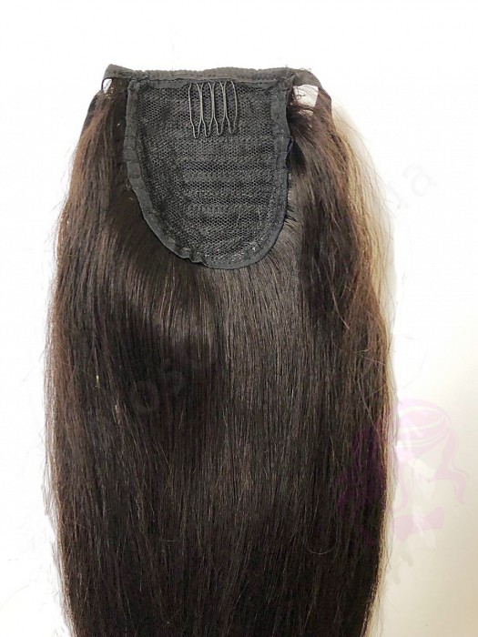 Накладний хвіст з натурального волосся, 50 см, 100г, чорно-коричневий (№1B) Накладний хвіст з натурального волосся, 50 см, 100г, чорно-коричневий (№1B)