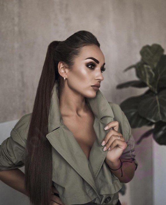 Накладний хвіст з натурального волосся, 50 см, 100г, чорно-коричневий (№1B) Накладний хвіст з натурального волосся, 50 см, 100г, чорно-коричневий (№1B)