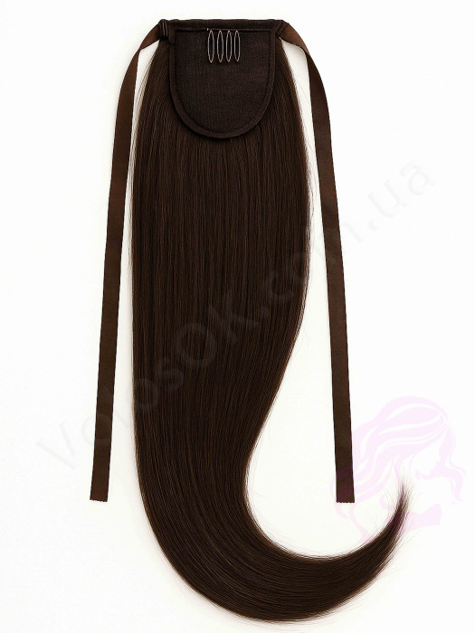 Накладний хвіст з натурального волосся, 50 см, 100г, чорно-коричневий (№1B) Накладний хвіст з натурального волосся, 50 см, 100г, чорно-коричневий (№1B)