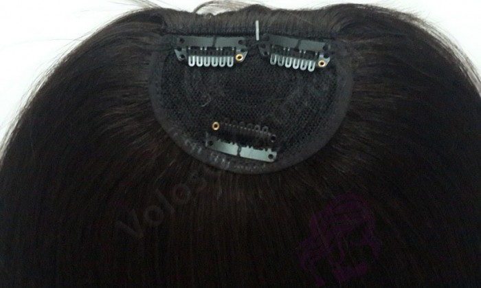 Накладний чубчик з натурального волосся, чорно-коричневий (№1B) Накладний чубчик з натурального волосся, чорно-коричневий (№1B)