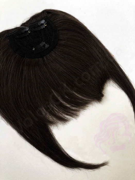 Накладний чубчик з натурального волосся, чорно-коричневий (№1B) Накладний чубчик з натурального волосся, чорно-коричневий (№1B)