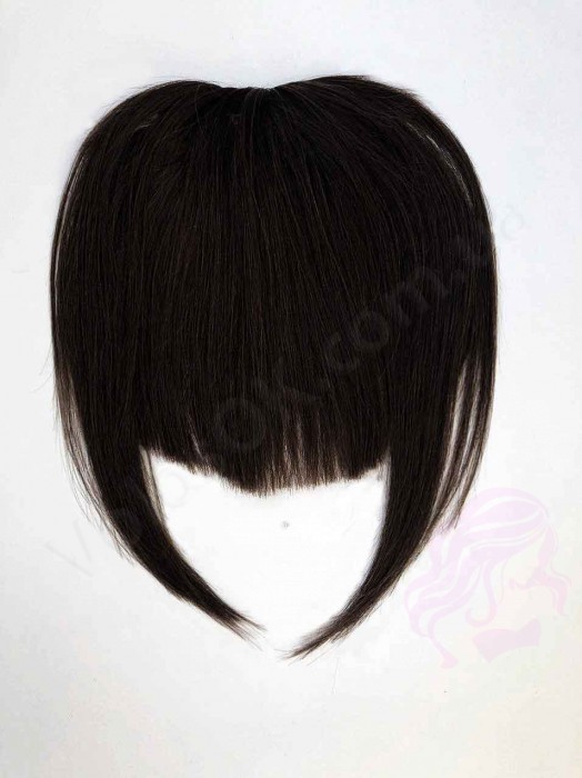 Накладний чубчик з натурального волосся, чорно-коричневий (№1B) Накладний чубчик з натурального волосся, чорно-коричневий (№1B)