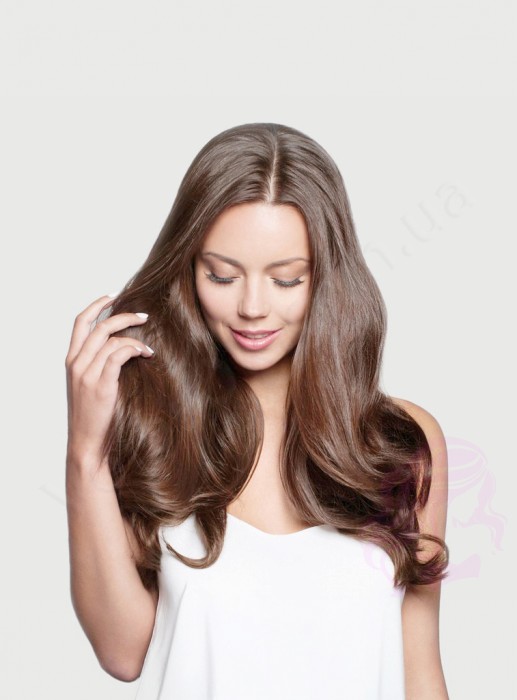 Волосся для гарячого нарощування на капсулах, 45 см, пряме, 200 пасм, коричневе (04)