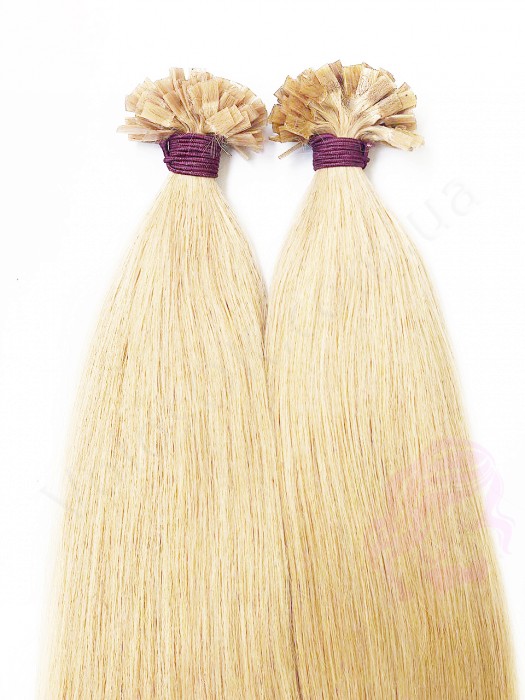 Волосы для горячего наращивания на капсулах, 45 см, прямые, 200 прядей, светлый блонд (613)