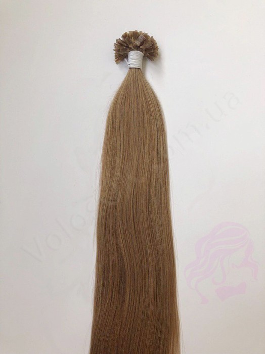 Волосся для гарячого нарощування на капсулах, 55 см, пряме, 100 пасм, русяве (12)
