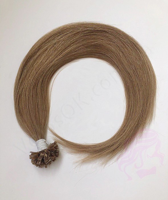 Волосся для гарячого нарощування на капсулах, 55 см, пряме, 100 пасм, русяве (12)