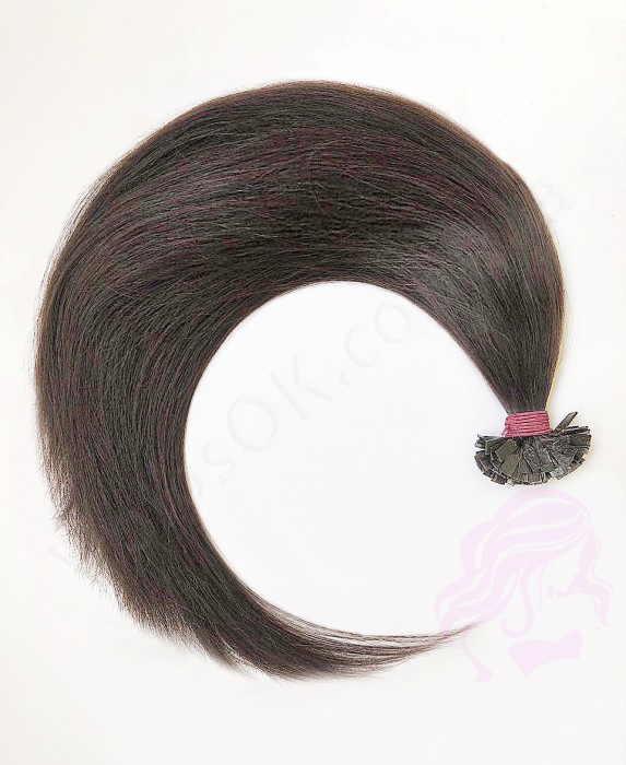 Волосы для горячего наращивания на капсулах, 50 см, прямые, 100 прядей, темно-коричневый  (02)
