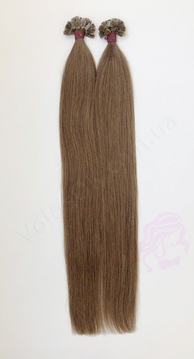 Волосся для гарячого нарощування на капсулах, 55 см, пряме, 200 пасм, лісовий горіх (08)