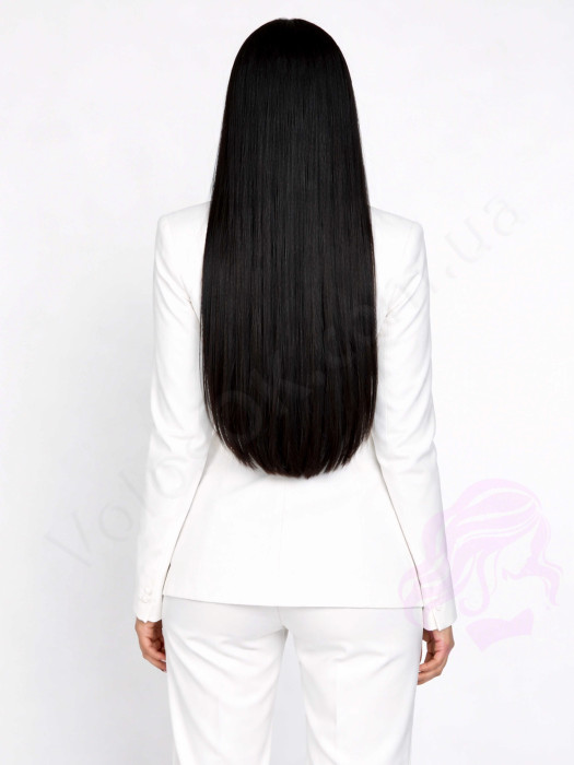 Волосся для гарячого нарощування на капсулах, 55 см, пряме, 100 пасом, чорне (01)