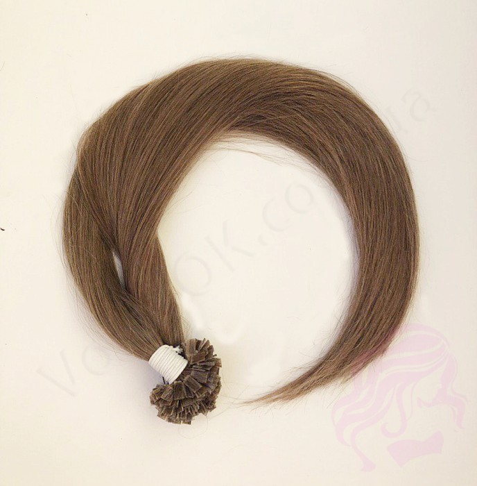 Волосся для гарячого нарощування на капсулах, 55 см, пряме, 200 пасм, русяве (12)