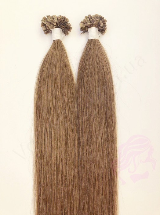 Волосся для гарячого нарощування на капсулах, 55 см, пряме, 200 пасм, русяве (12)