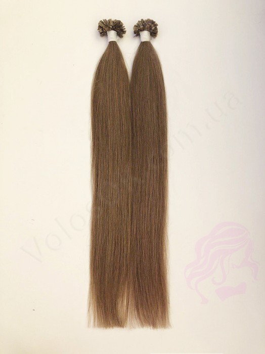 Волосся для гарячого нарощування на капсулах, 55 см, пряме, 200 пасм, русяве (12)