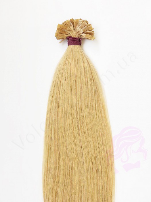 Волосся для гарячого нарощування на капсулах, 50 см, пряме, 100 пасом, золотистий блонд (24)