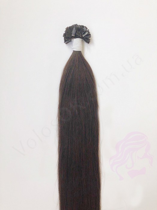 Волосся для гарячого нарощування на капсулах, 55 см, пряме, 100 пасм, темно-коричневе (02) Волосся для гарячого нарощування на капсулах, 55 см, пряме, 100 пасм, темно-коричневе (02)