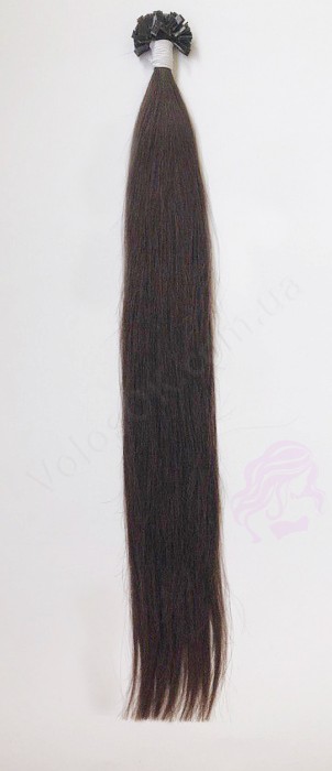 Волосся для гарячого нарощування на капсулах, 55 см, пряме, 100 пасм, темно-коричневе (02) Волосся для гарячого нарощування на капсулах, 55 см, пряме, 100 пасм, темно-коричневе (02)