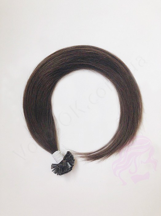 Волосся для гарячого нарощування на капсулах, 55 см, пряме, 100 пасм, темно-коричневе (02) Волосся для гарячого нарощування на капсулах, 55 см, пряме, 100 пасм, темно-коричневе (02)