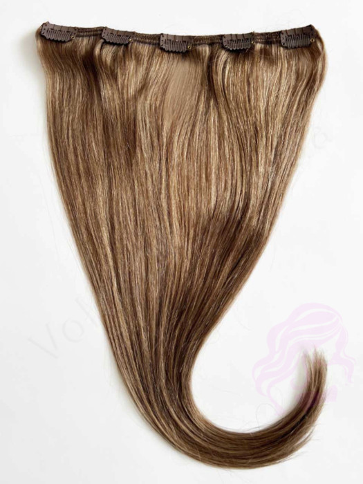 Натуральне волосся на заколках 50 см, 1 пасмо x 20 см, горіх (№08)