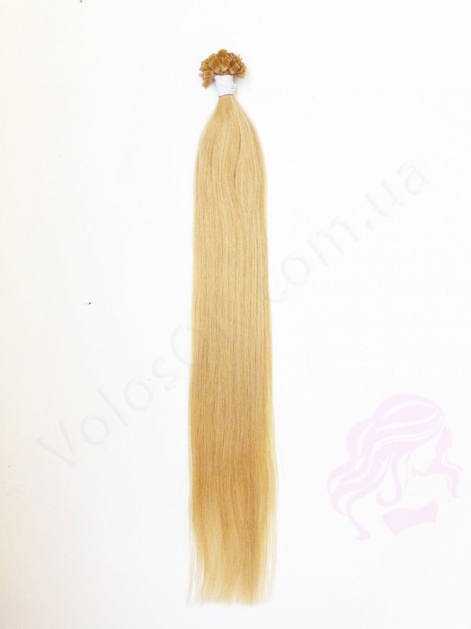 Волосы для горячего наращивания на капсулах, 55 см, прямые, 100 прядей, золотистый блонд  (24)