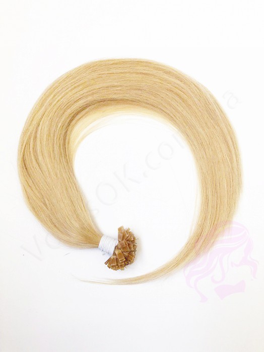 Волосы для горячего наращивания на капсулах, 55 см, прямые, 100 прядей, золотистый блонд  (24)