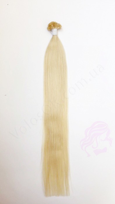 Волосы для горячего наращивания на капсулах, 55 см, прямые, 100 прядей, светлый блонд (613)
