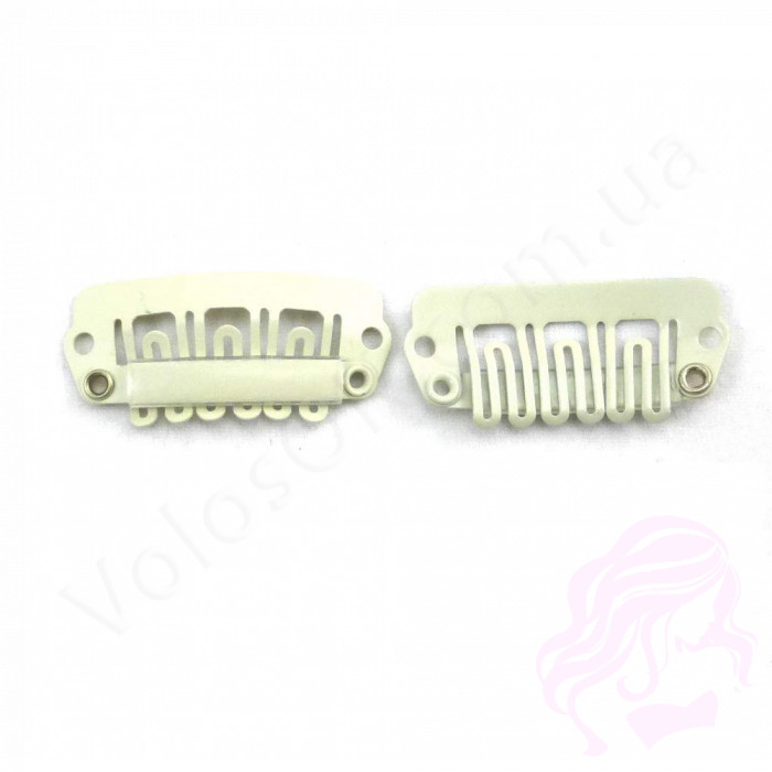 Кліпса / шпилька для накладного волосся 28 мм, біла