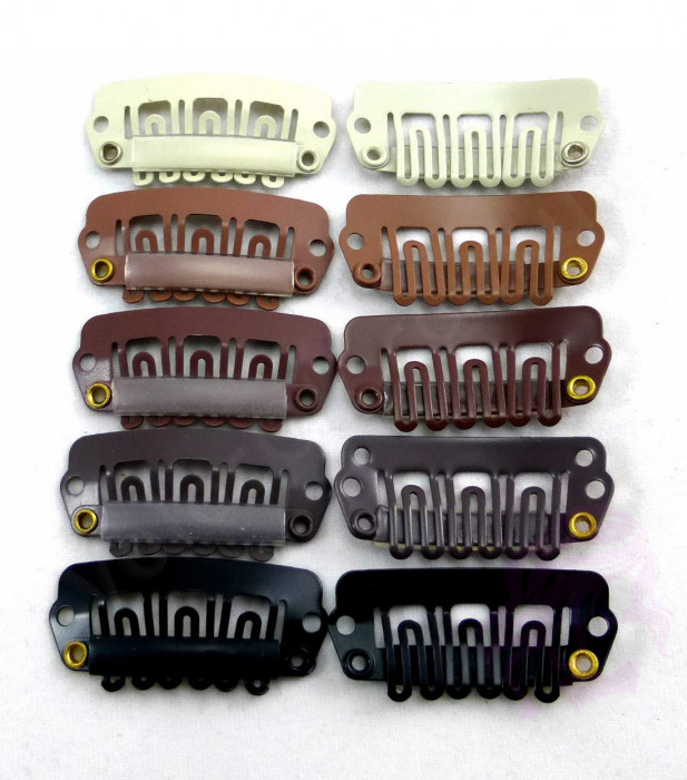 Кліпса / шпилька для накладного волосся 28 мм, світло-коричнева