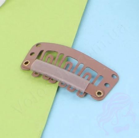 Кліпса/шпилька для накладного волосся 32 мм, світло-коричнева Кліпса/шпилька для накладного волосся 32 мм, світло-коричнева