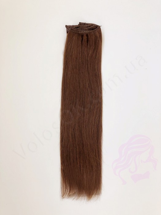 Натуральные волосы на заколках 38 см, 7 прядей, 70 грамм, коричневый (№04) Натуральные волосы на заколках 38 см, 7 прядей, 70 грамм, коричневый (№04)