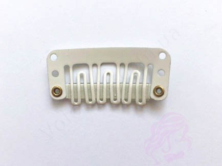 Клипса/заколка для накладных волос 32 мм, белая