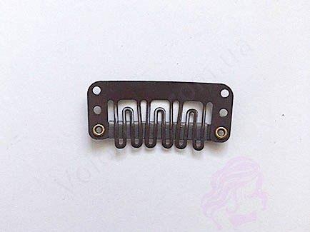 Клипса/заколка для накладных волос 32 мм, коричневая