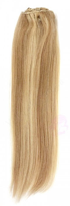 Натуральные волосы на заколках 38 см, 7 прядей, 70 грамм, светло-русые с мелированием (№18/613) Натуральные волосы на заколках 38 см, 7 прядей, 70 грамм, светло-русые с мелированием (№18/613)