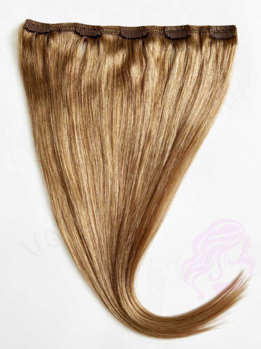 Натуральне волосся на заколках 50 см, 1 пасмо x 20 см, світло-русяве (№16)