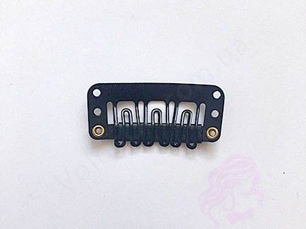 Кліпса/шпилька для накладного волосся 32 мм, чорна