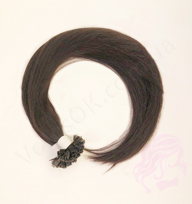 Волосы для горячего наращивания на капсулах, 55 см, прямые, 200 прядей, темно-коричневый  (02)
