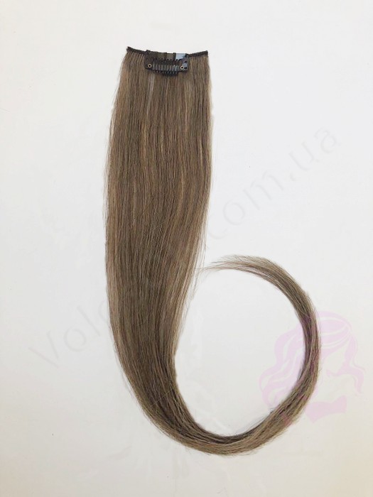Натуральне волосся на кліпсах 50 см, 1 пасмо, лісовий горіх (№08)