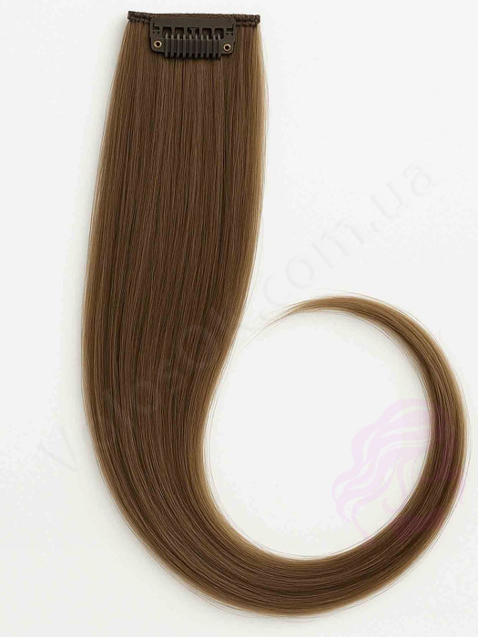 Натуральне волосся на кліпсах 50 см, 1 пасмо, лісовий горіх (№08)