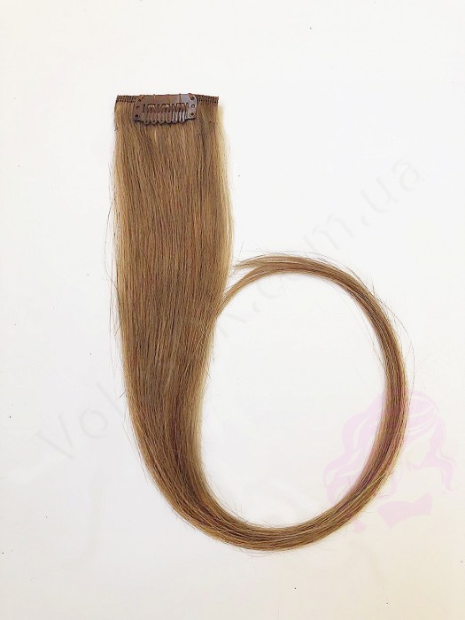 Натуральне волосся на заколках 50 см, 1 пасмо, русяве (№12)