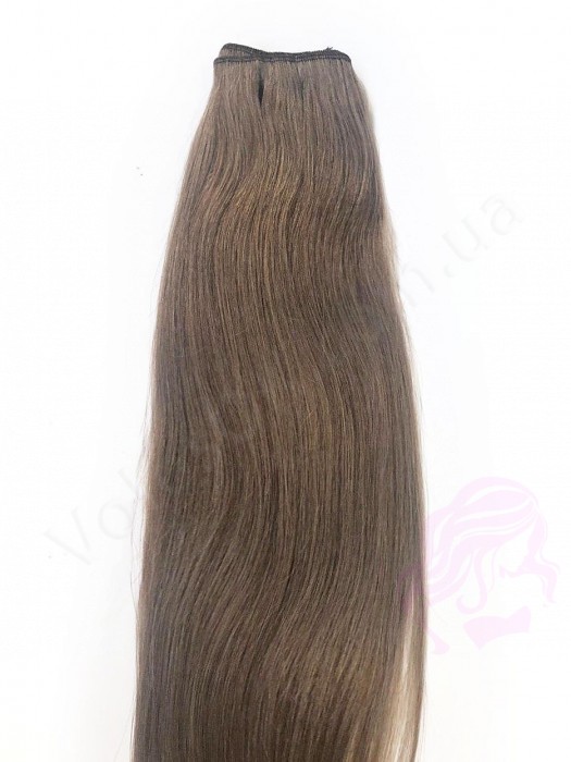 Волосы на трессах, 125 см ширина тресса, 50 см длина, прямые, орех (08)