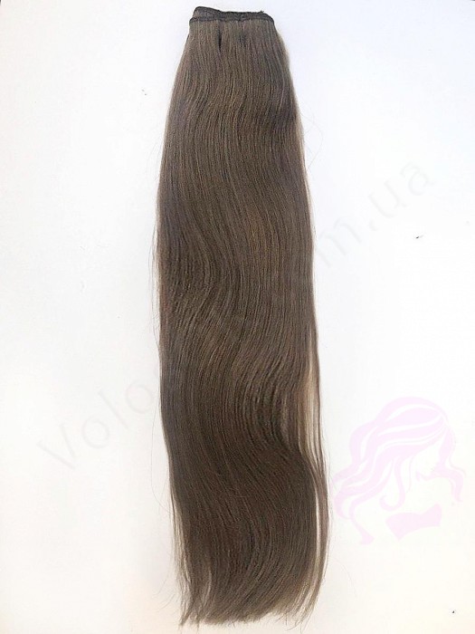 Волосы на трессах, 125 см ширина тресса, 50 см длина, прямые, орех (08)