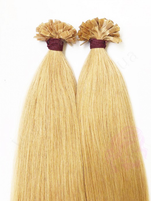 Волосся для гарячого нарощування на капсулах, 50 см, пряме, 200 пасм, золотистий блонд (24)