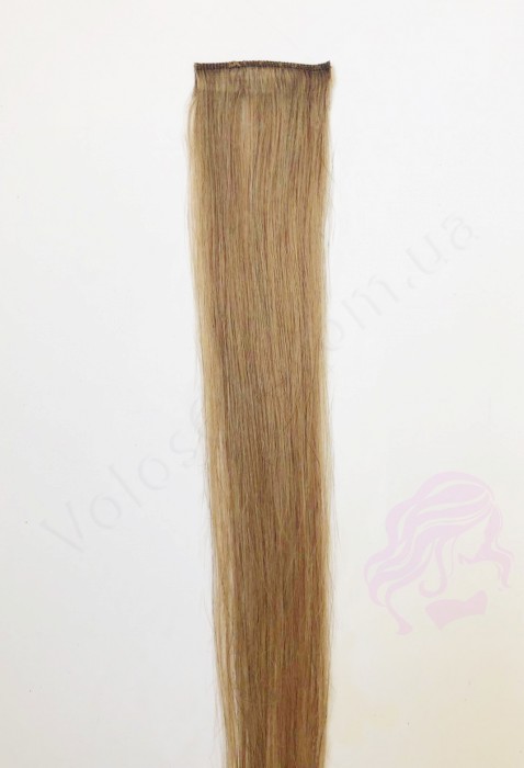 Натуральне волосся на заколках 50 см, 1 пасмо, світло-русяве (№16)