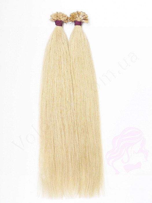 Волосы для горячего наращивания на капсулах, 50 см, прямые, 200 прядей, светлый блондин (613)