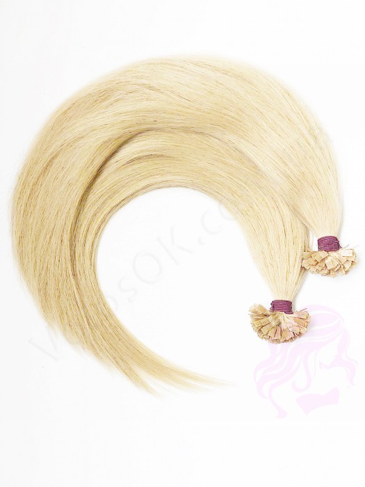 Волосы для горячего наращивания на капсулах, 50 см, прямые, 200 прядей, светлый блондин (613)