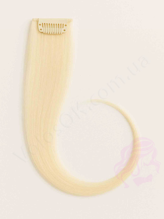 Натуральне волосся на заколках 50 см, 1 пасмо, світлий блонд (№613)